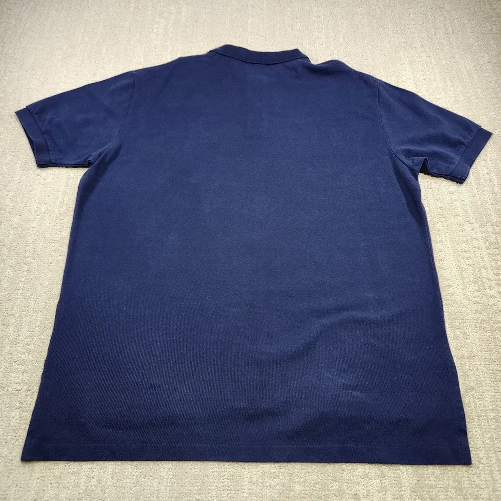 Vintage Polo Ralph Lauren Shirt Men XL Cookie Crest‎ Mesh Polo Crown Blue Cotton